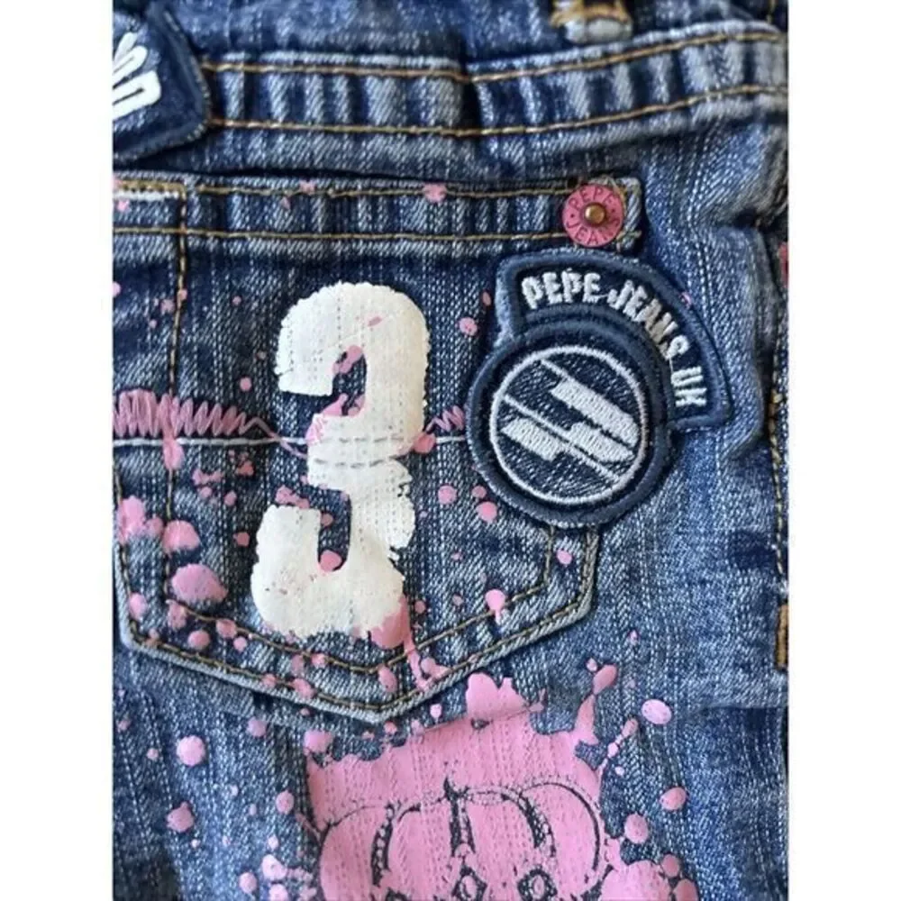 Pepe Jeans London Girls Jeans‎ Size 2T Y2K Vintage Punk Old School